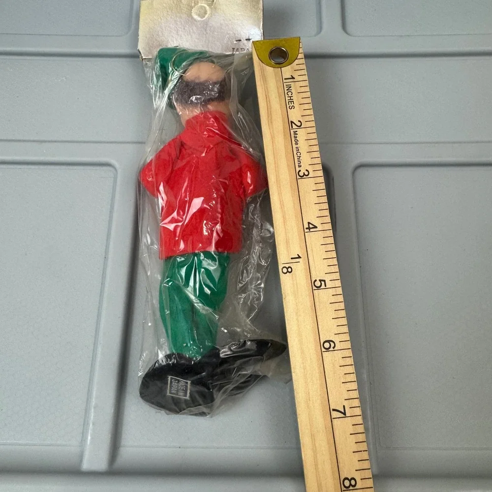 VTG Unbranded Made in Japan Christmas Elf Ornament OS Red Green Felt Pixie 7